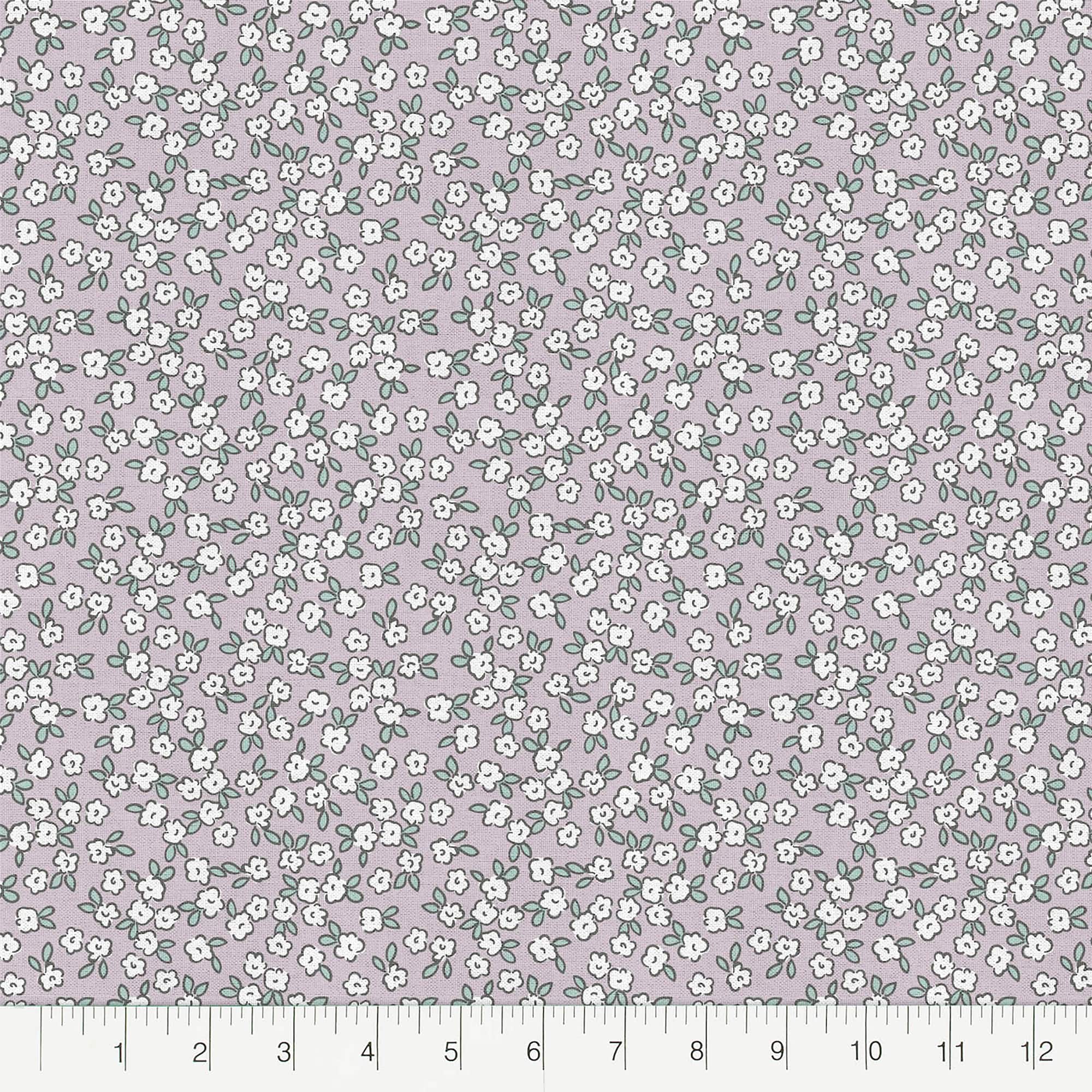 Fabric Editions Purple Peekaboo Blooms Cotton Fabric